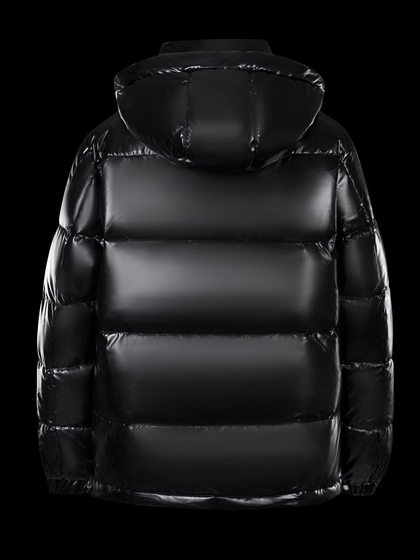 2024 new men's white duck down jacket men's warm fashion brand bright surface short thickened hooded jacket black and green