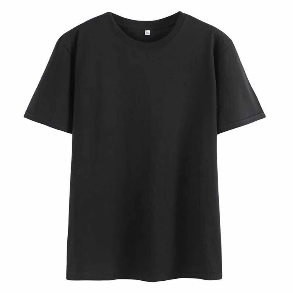 180g Cotton Summer Men's Short Sleeve T-Shirt Men's Crewneck T-Shirt Printed logo Base Shirt Work Clothes Color