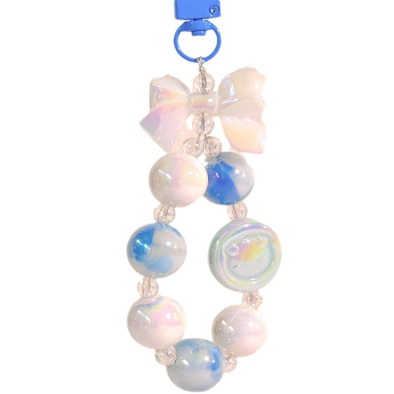 Cute pig mobile phone short chain car keychain earphone bag anti-lost ornaments live broadcast same beaded chain