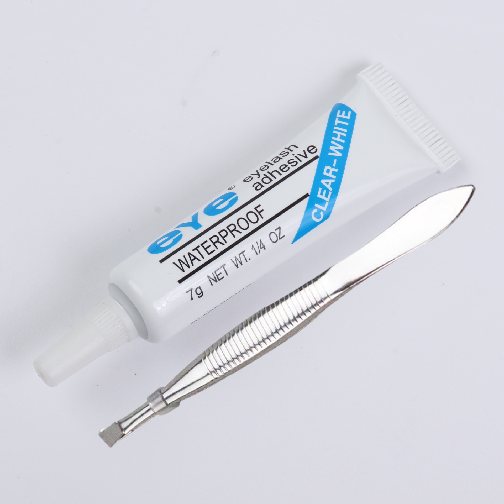 Factory wholesale eye false eyelash glue 7g plus tweezers two-piece seamless quick-drying disposable false eyelash glue