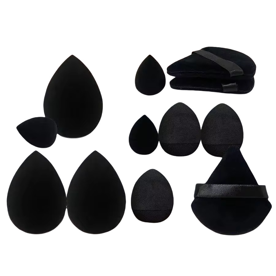Cross-border Explosions Solid Color Beauty Egg 12-piece Set Mini Thumb Powder Flocking Powder Air Cushion Makeup Egg Makeup Egg
