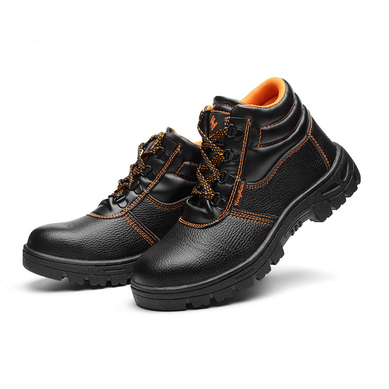 Factory spot labor protection shoes men's high-top anti-smashing anti-puncture protective shoes construction site safety shoes rubber sole work shoes
