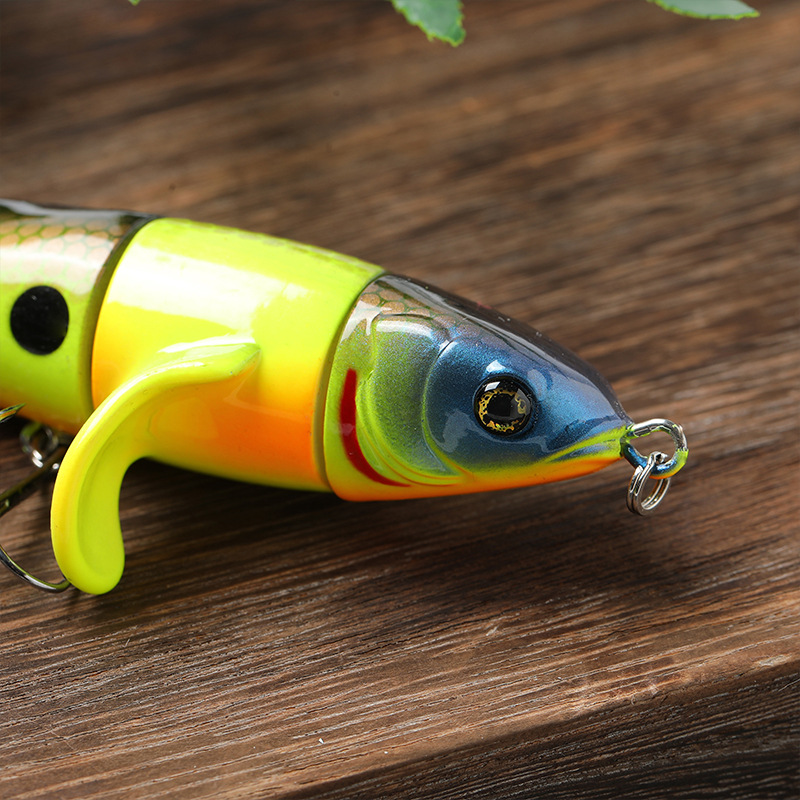 New three-section propeller surface tractor hard bait 11cm/24g floating pencil plastic Luya bionic fishing bait