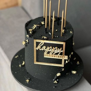 Cross-border ins Wind happy birthday cake side acrylic decoration anniversary happy Cake Decoration