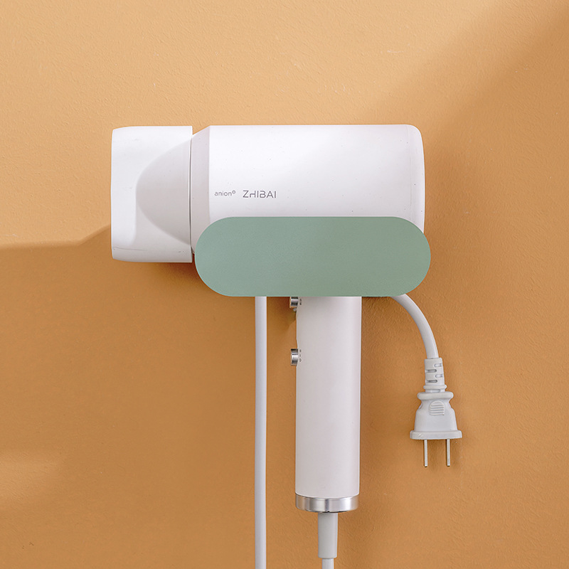 Bathroom Hair Dryer Rack Punch-free Wall-mounted Hair Dryer Bracket Stomach Storage Rack Iron Electric Drum Rack