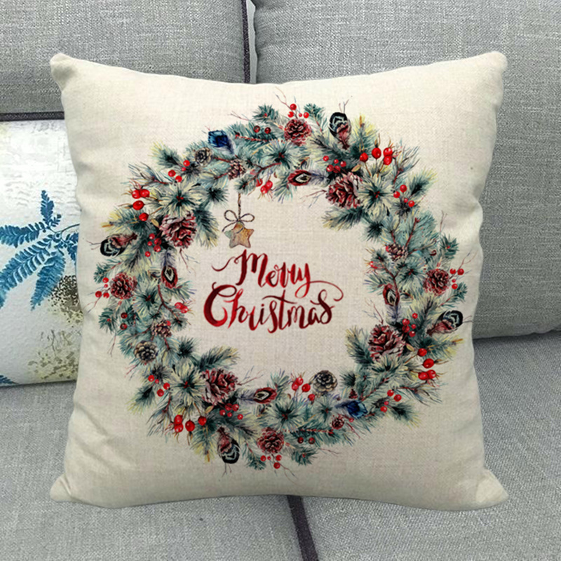 Wreath Bird Pattern Linen Cross-border Special Explosions Sofa Pillow Cushion Pillow Case ZX509
