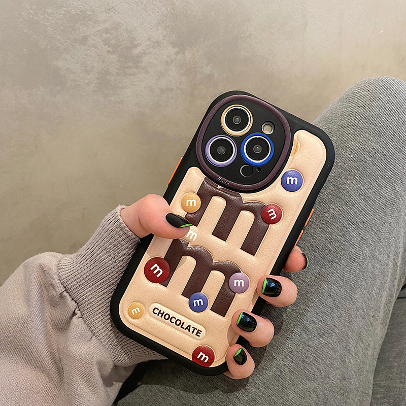卡通皮質彩虹mm豆iPhone14promax手機殼蘋果13pro創意12女11韓15x