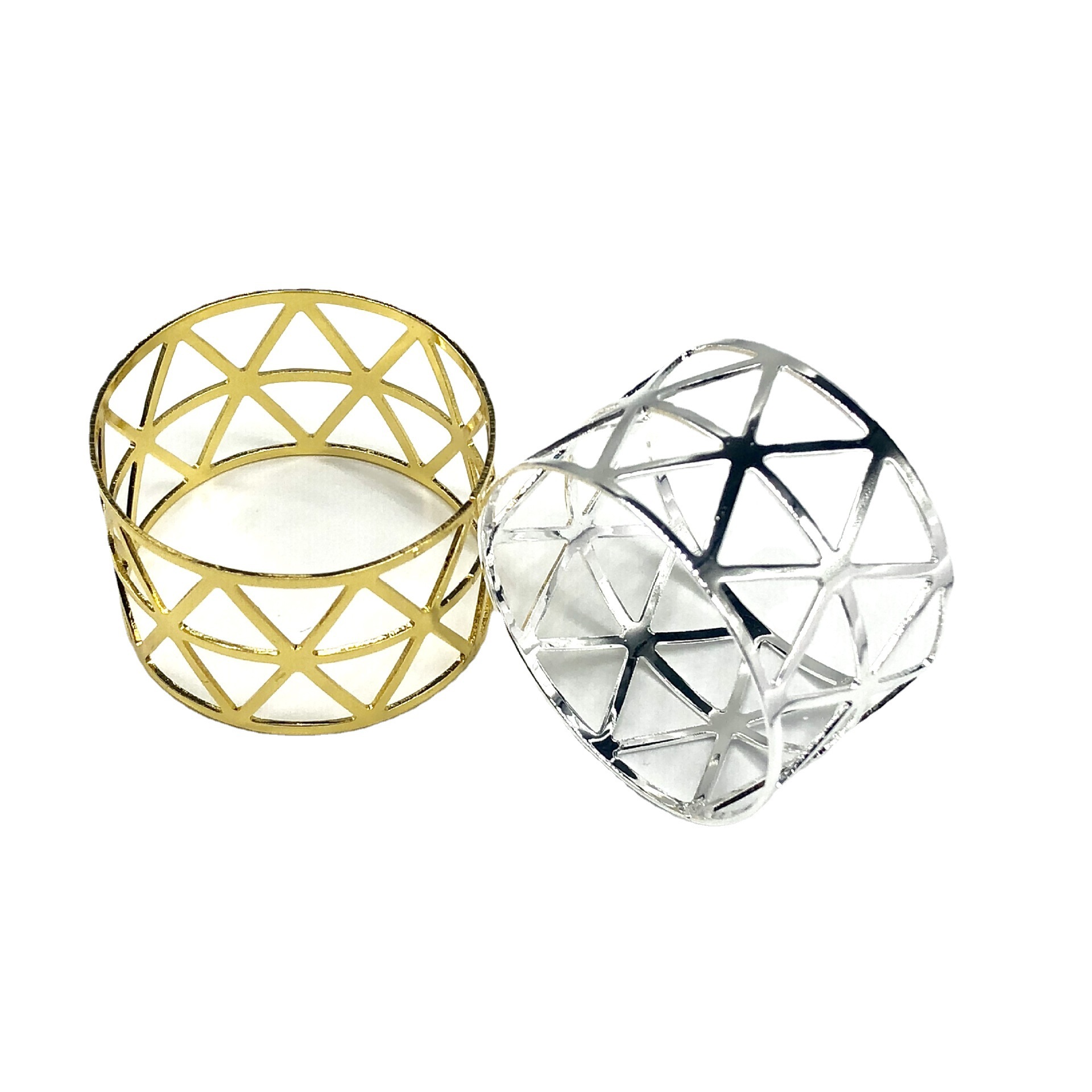 Factory direct dinner party holiday party table decoration hollow triangle napkin buckle napkin ring napkin ring