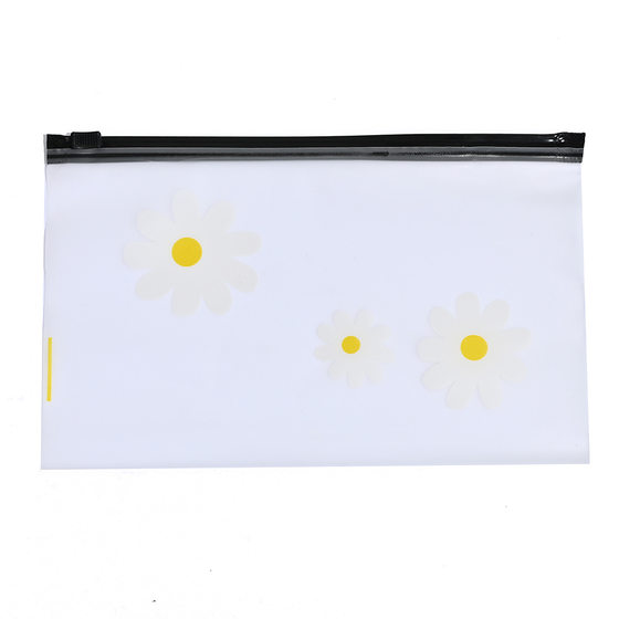 Daisy zipper bag hair ring bag Korean small fresh zipper bag translucent finger frosted storage bag spot wholesale