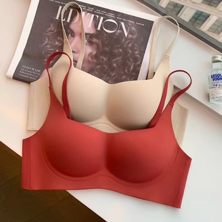 Push up underwear girl's small chest big upper collection breast anti-sagging soft support wireless breast collection bra