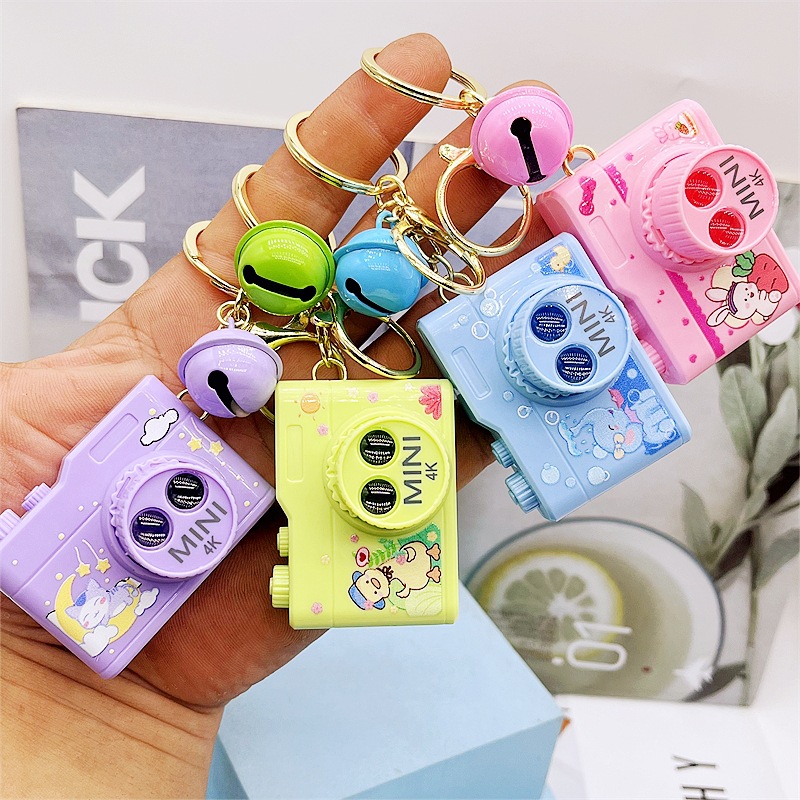 New exotic antique projection camera keychain luminous cute animal pattern bag creative pendant gift wholesale