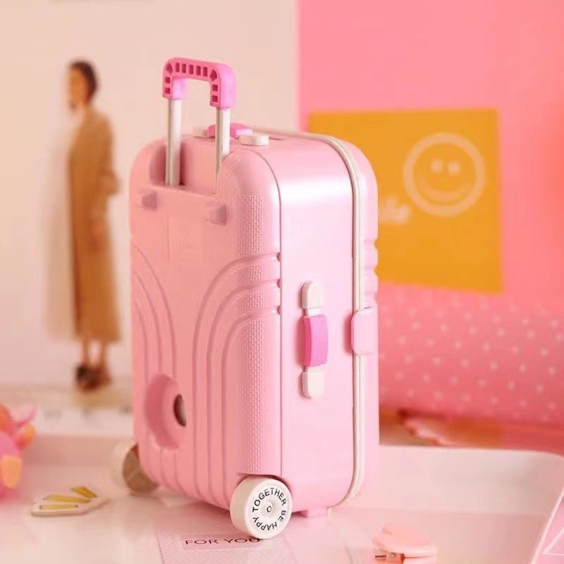 DIY Handmade Jewelry Storage Box Suitcase Piggy Bank Trunk Shape Piggy Bank Trolley Case Piggy Bank