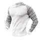 Cross-border foreign trade high-quality 2023 Autumn New waffle printing men's pullover base color matching sweater in stock