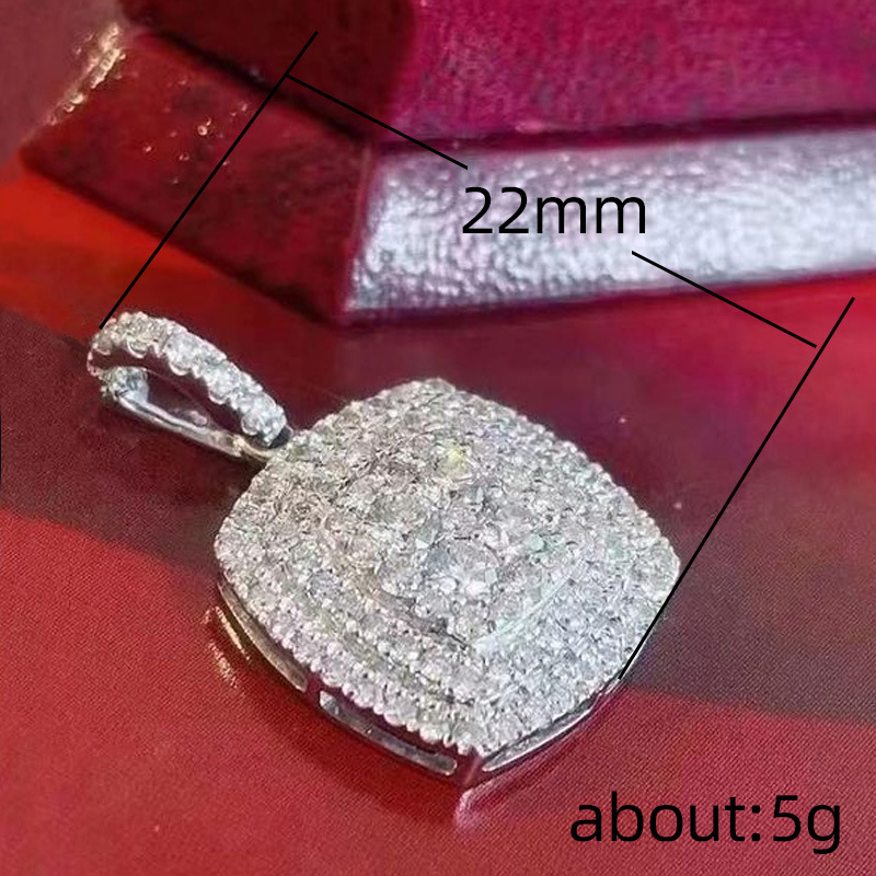 Cao Shi hot wedding bridal jewelry flash Diamond Square full set of zircon ring necklace two-piece factory wholesale