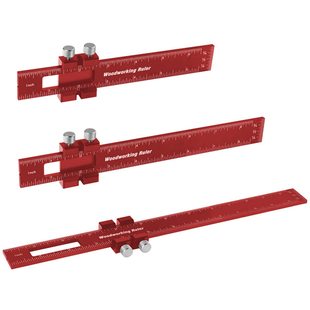 Oufu woodworking scribing ruler aluminum alloy T-track scribing caliper square scale block scribing measuring ruler