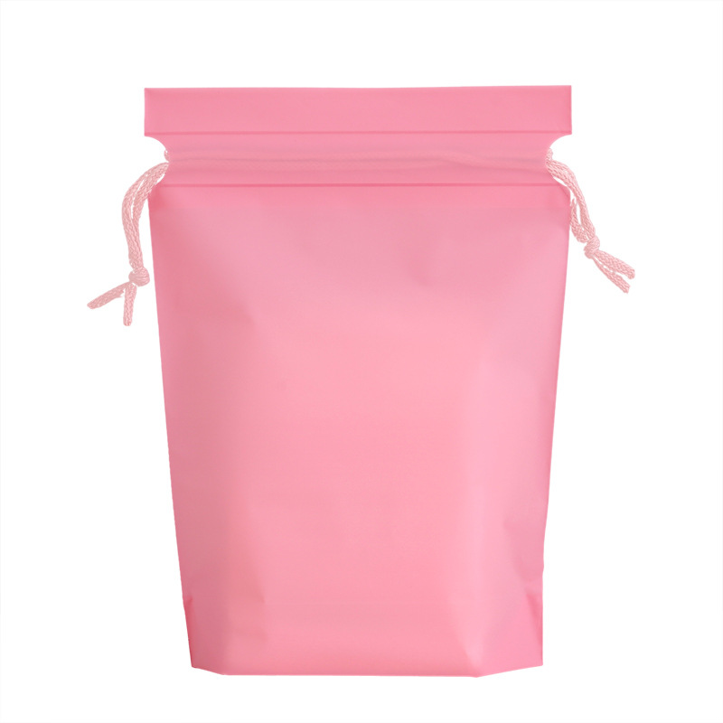 Color bundle pocket frosted waterproof drawstring cosmetics finishing storage bag socks shoes clothing storage bag wholesale