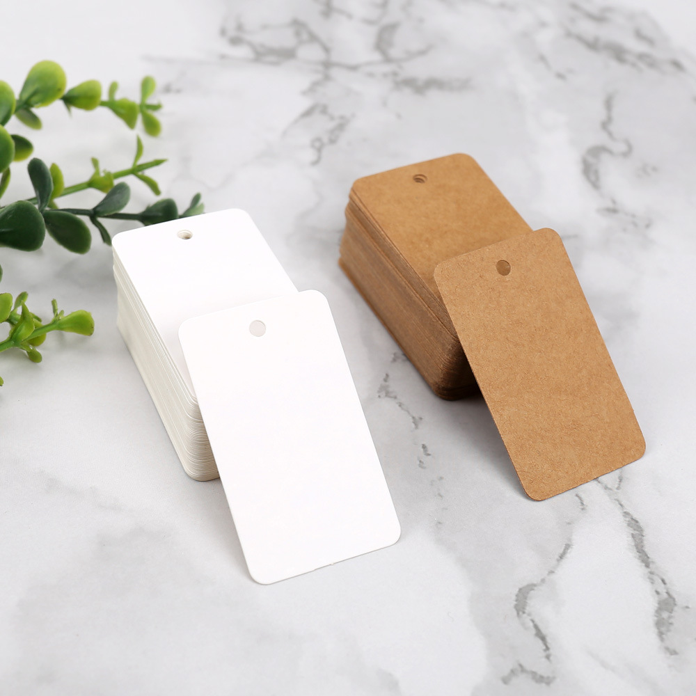 3*5cm blank tag product label clothing tag round corner baking packaging card Kraft paper decoration tag