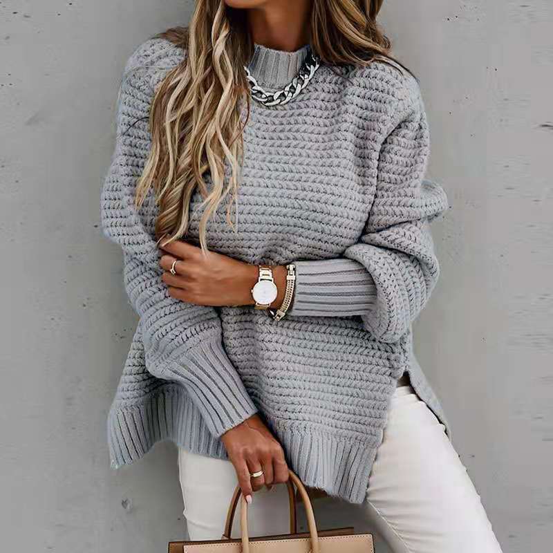 Lazy Style Loose Pullover Knitted Sweater_voghion.com