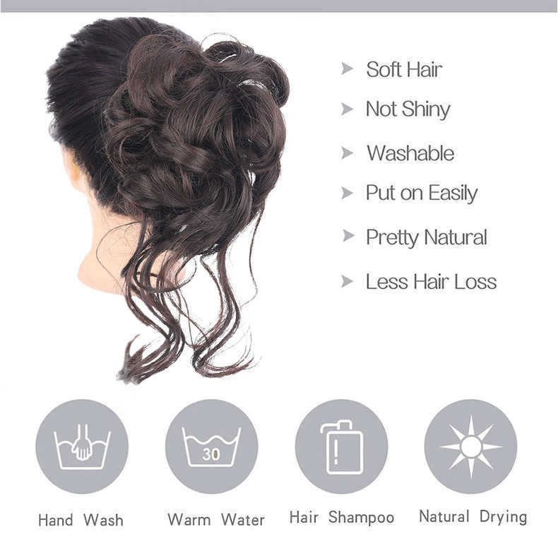 Perückeklammer Hoerklammer Grouss Scheif Hoer Pouletschwanz Kappbedeckung Frae Kapp Réck Hipster Pontail Top Clip Erwuessene Hoernadel_voghion.com