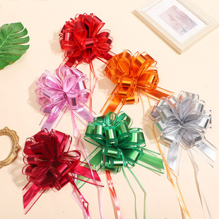 Cross-border Amazon 50# large matte metal color ball flower Christmas gift packaging flower ribbon manufacturers wholesale