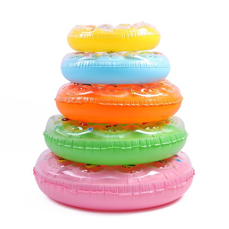 Factory wholesale 50-90# swimming ring thickened children inflatable swimming ring thickened double airbag swimming ring bubble swimming ring