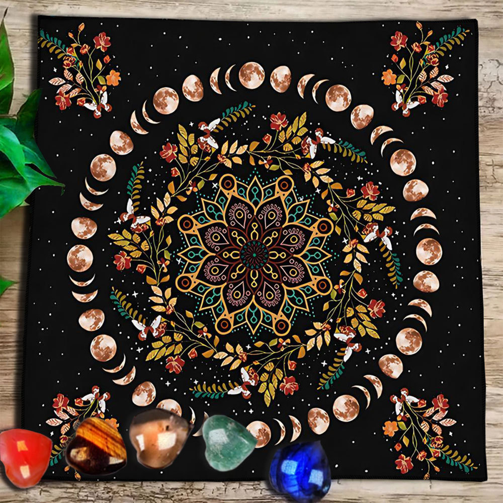 Tarot Tablecloth Tarot Tablecloth Cloth Mat Mandala Life Tree Butterfly Flower Sea Flannel Tablecloth