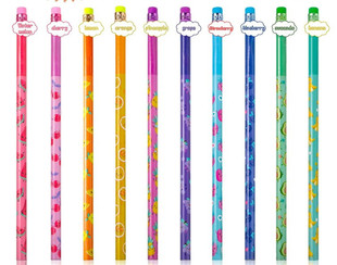 Fruit pencil fruit fragrance 10 kinds of primary school stationery prizes fragrance pencil wholesale pen industry prizes wooden lead