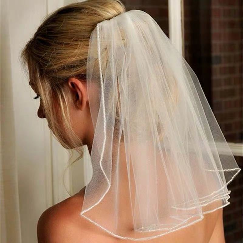 Bride Veil Women's Korean-style Short Small Veil Wedding Dress Veil Super Fairy Travel Photograph Internet Celebrant Photograph Veil