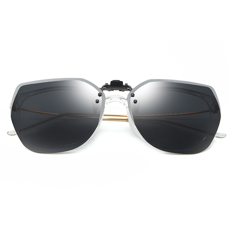 New Style Turnable Sunglasses Clip-type Glasses Rimless Lightweight Polygonal Men's and Women's Sunglasses Night Market Glasses Clip