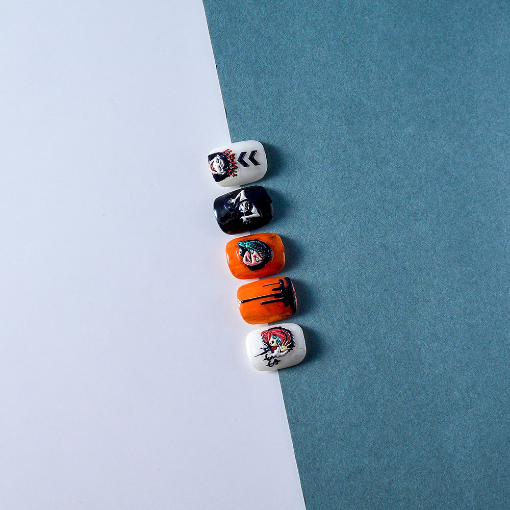 FEB Wear Armor Sticker 5d Three-dimensional Nail Sticker Snake Girl Diablo Relief Nail Sticker with Back Glue