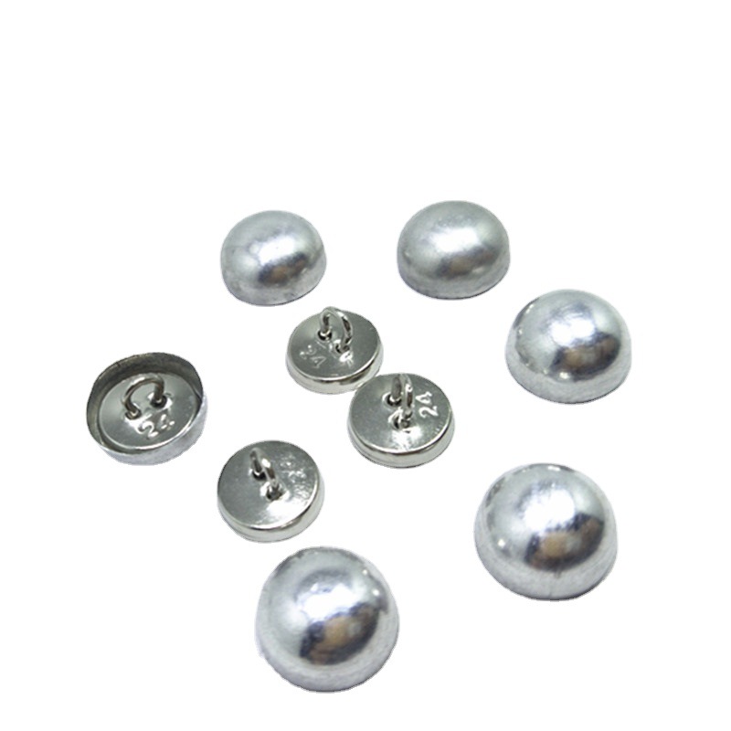 Wholesale Cute DIY Garment Accessories Semi-finished Buckle Blank Stitch Flat Bottom Mushroom Buckle Aluminum Hemisphere Cloth Buckle
