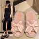 Cross-border foreign trade new LOVE bow Mao Mao slippers women's autumn and winter fashion home warm floor cotton slippers