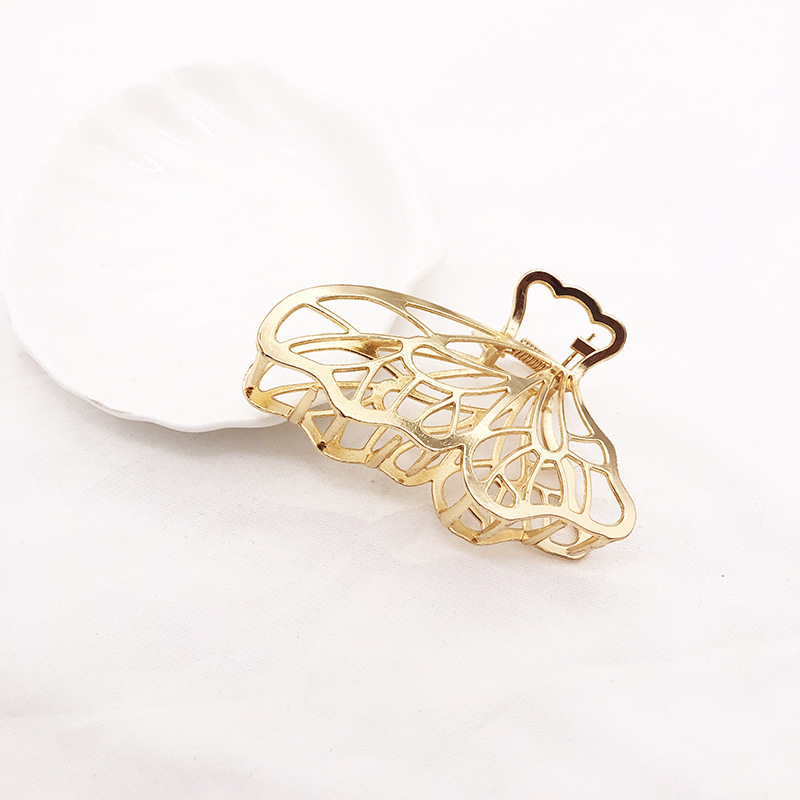 Metal Mesh Red Hairpin Hair Accessories Elegant Elegant Simple Hair Grab Back Head Clip Women's High Ponytail Clip Shark Clip_voghion.com