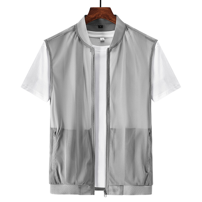 Summer Ultra-thin Men's Vest Sleeveless Waistcoat Men's Sports Thin Vest Outer Wear Lightweight Breathable Skin T-shirt