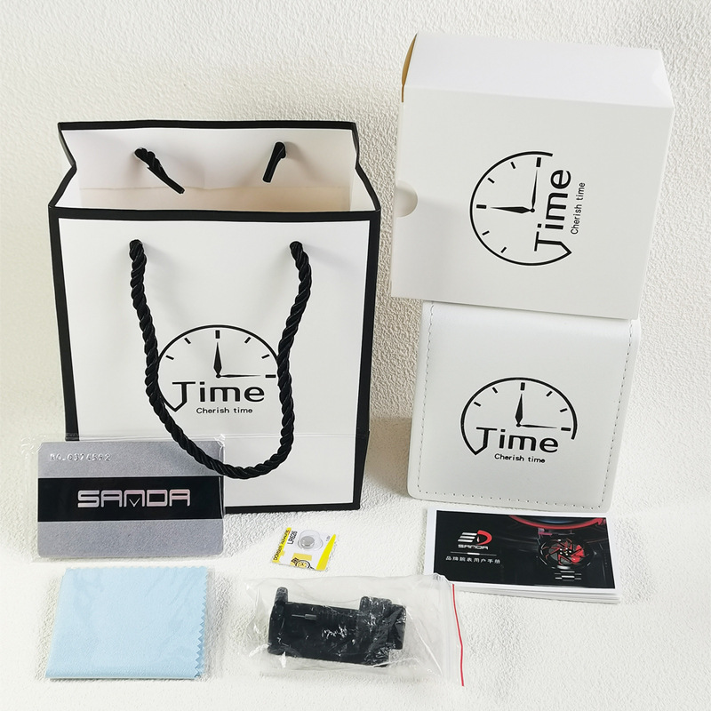 Sanda Watch Packaging Gift Paper Box Square Quartz Watch Fashion Watch Universal Leather Box Factory Outlet