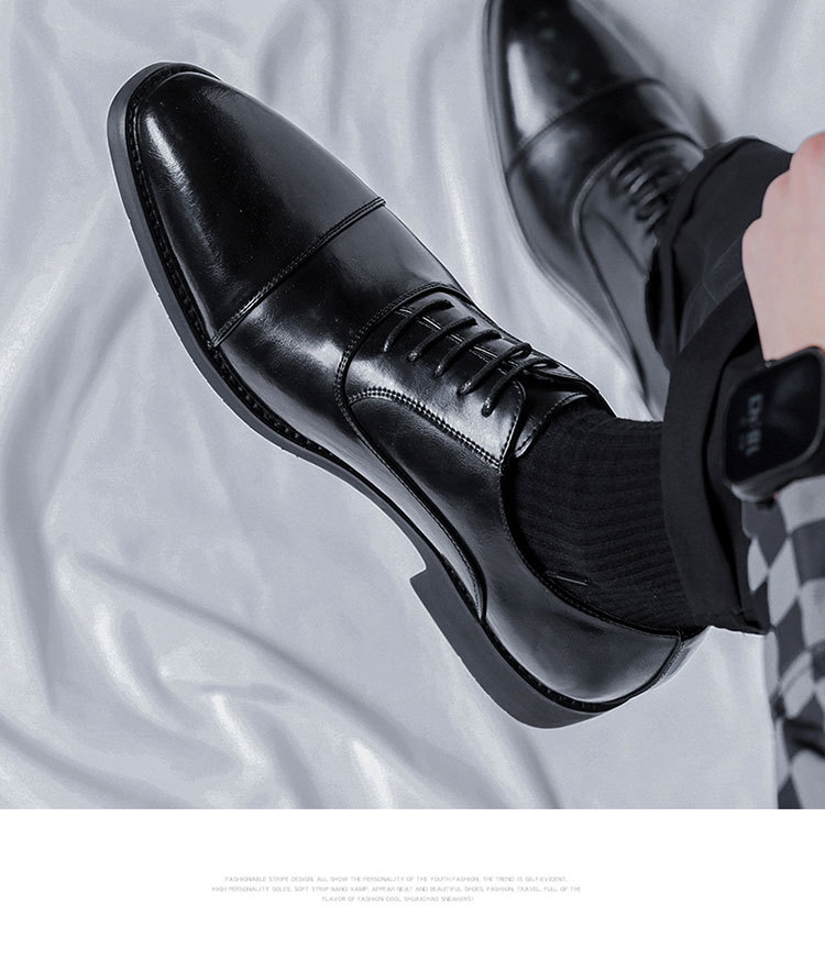 Scarpe da uomo in pelle a tre connettori, scarpe casual da lavoro, scarpe da uomo eleganti, scarpe da abito britanniche, scarpe da sposo da uomo, scarpe da sposa 8038-R_voghion.com