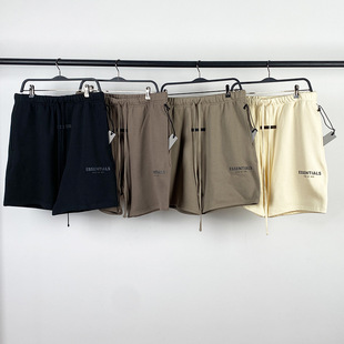 2021SS shorts new reflective printed ESSENTIALS tide brand washed fleece-lined cross-border hot sale