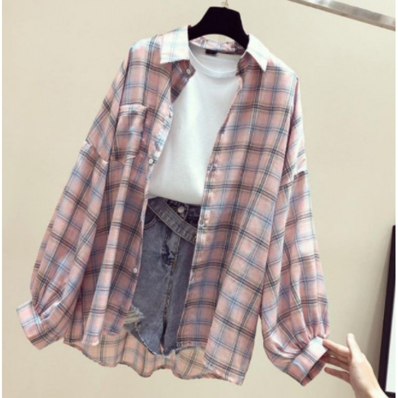 Sunscreen Plaid Shirt Women's Spring 2023 New Korean-style European-style Fashion Internet Popular Fairy Jacket