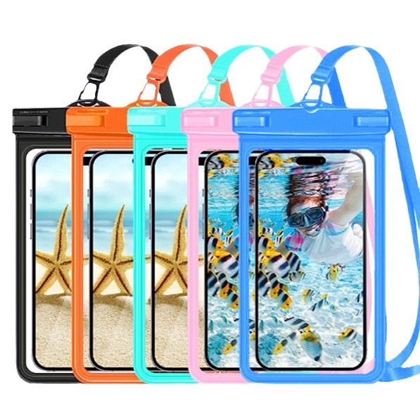 Cross-border hot selling mobile phone waterproof bag touch screen waterproof cover swimming underwater photography mobile phone diving cover 7-inch Universal