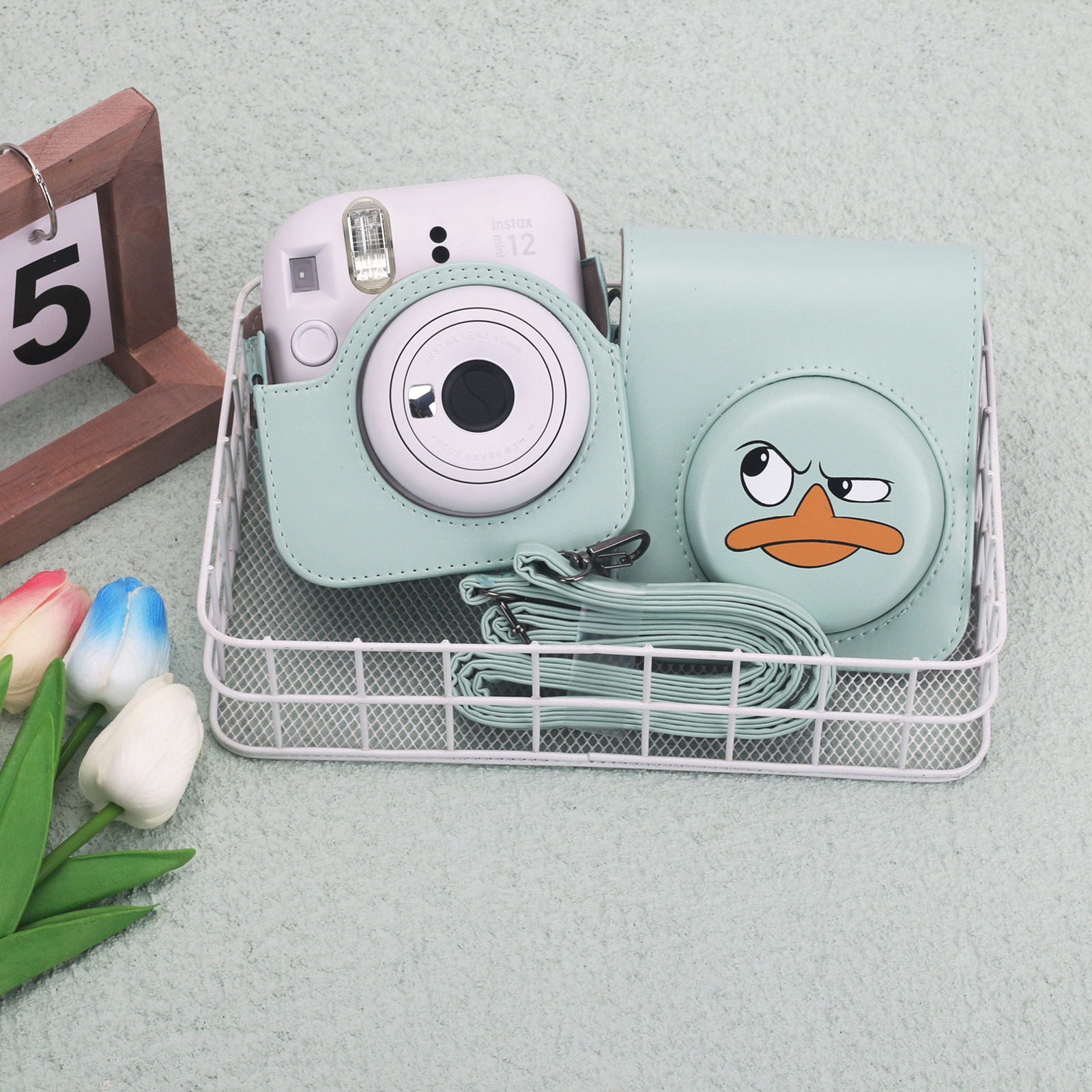 Цельная доставка Polaroid MINI12 мультяшная утка сумка для камеры магнитная + Задняя сумка для хранения фотографий