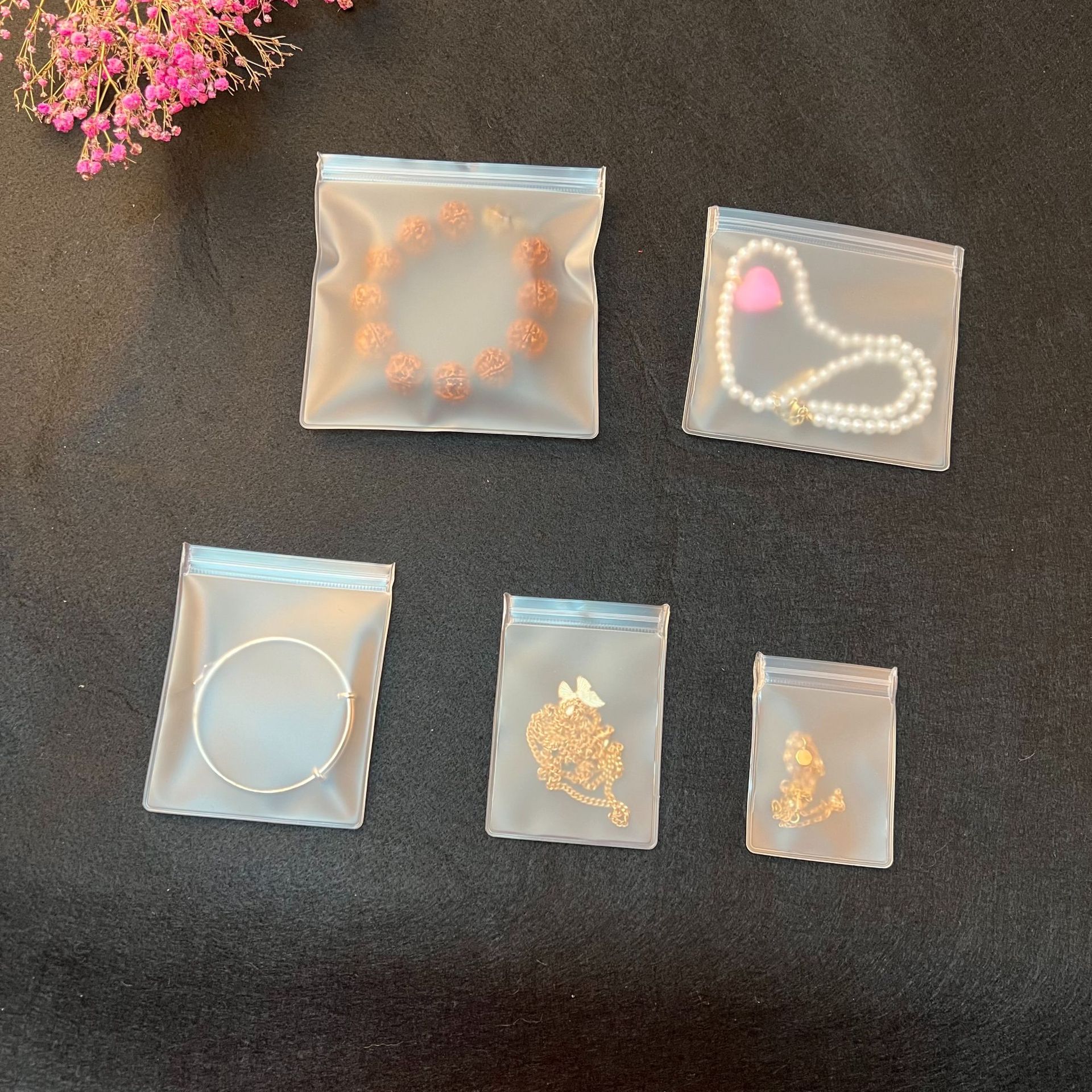 EVA Frosted Sealed Bag Dust-proof Moisture-proof Anti-oxidation Handstring Buddha Beads Cultural Play Storage Bag eva Plastic Self-sealing Bag