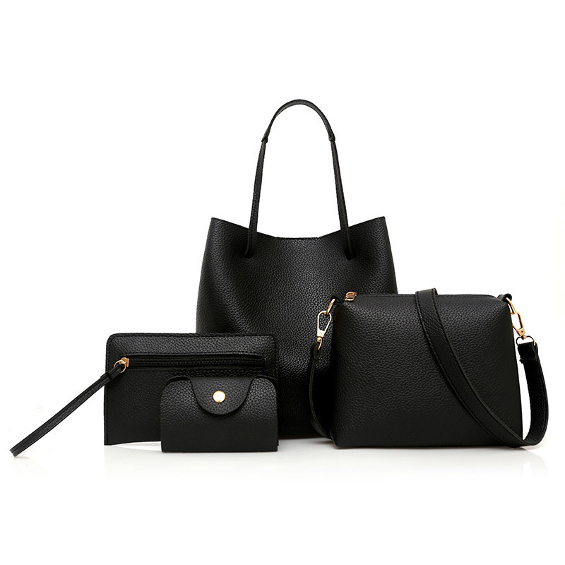 Cross-border new fashion PU four-piece bag European and American retro large capacity women's handbag women's bag wholesale