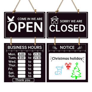 Shop restaurant business hours decoration listing erasable personality creative black and white spot signs blackboard