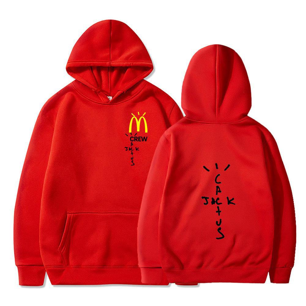 Cactus letter printed hooded sweater women's men's hooded sweatshirt casual pullover
