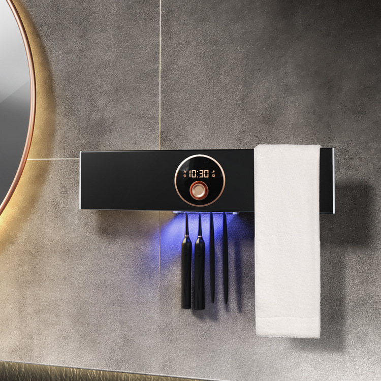 Direct selling M6 intelligent ultraviolet toothbrush towel sterilizer sterilization non-perforated toilet wall-mounted storage rack