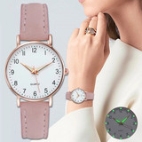 New simple digital men's and women's luminous watch small fresh matte leather casual watch women's quartz watch