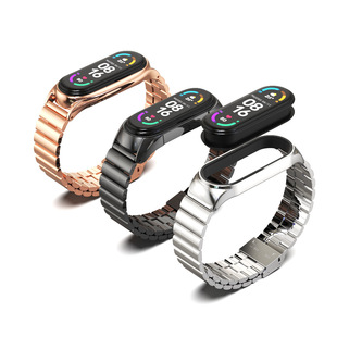 For Mi Band 9 8 Metal Strap Meter 7 6543 Universal Wristband 304 Stainless Steel Bamboo Strap Business