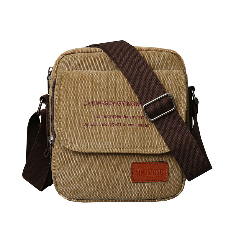 New Men's Canvas Bag Shoulder Bag Korean Casual Canvas Men's Bag Business Crossbody Bag Small Cross Bag Backpack