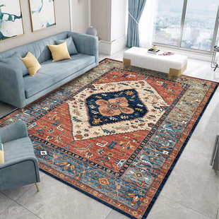 Turkish Ethnic Style Carpet Persian American Style Retro Living Room Sofa Coffee Table Carpet Home Bedroom Bedside Mat