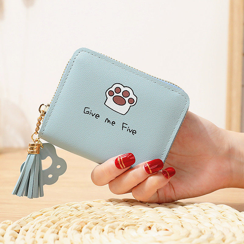 Mini Short Pocket Wallet Korean Style Cartoon Tassel Student Coin Clip New Ladies Hand Card Holder Versatile